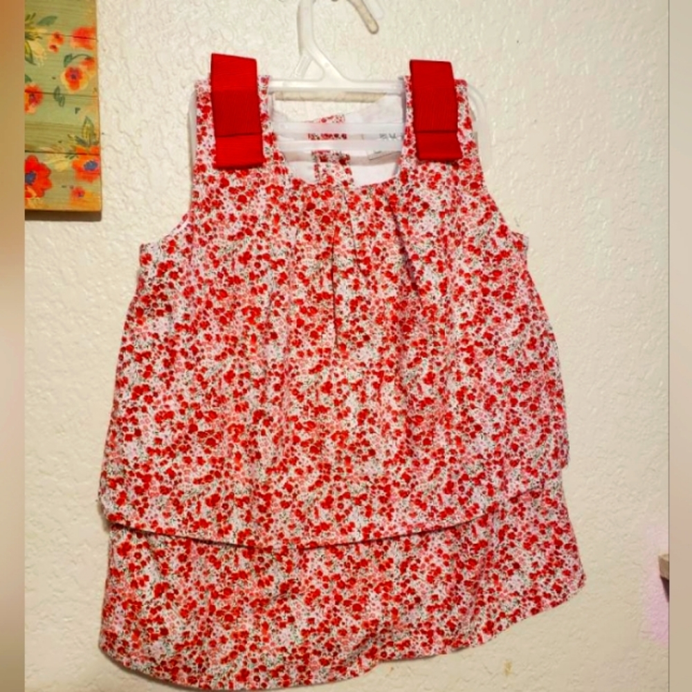 EPK top size 6 girls-red floral design